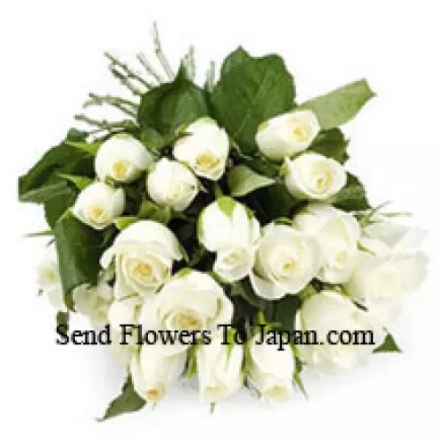 Bunch Of 24 White Colored Roses