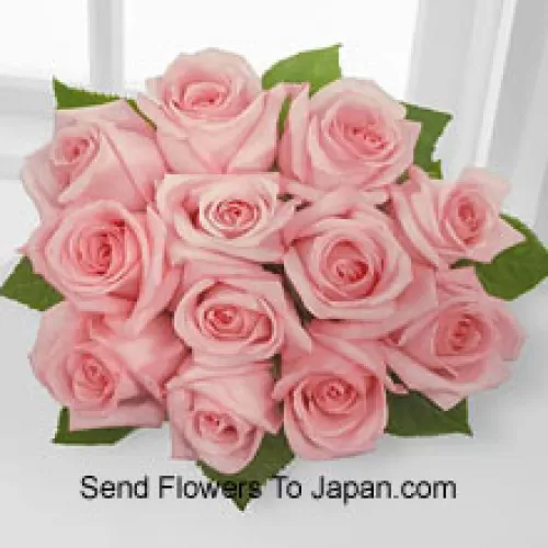 Bunch Of 12 Pink Roses